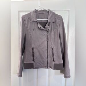 Gray moto type jacket